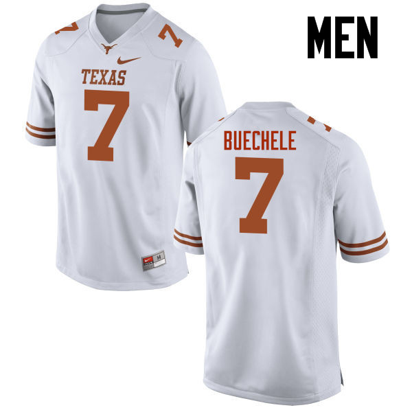 Men #7 Shane Buechele Texas Longhorns College Football Jerseys-White